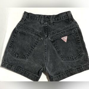 Guess Vintage 80,s Black High-Rise Denim Shorts